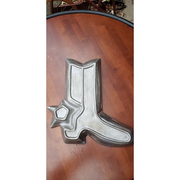 Large HOLLAND BOONE Alloy Pewter Western Cowboy Boot Star Center Piece Bowl - Picture 2 of 9